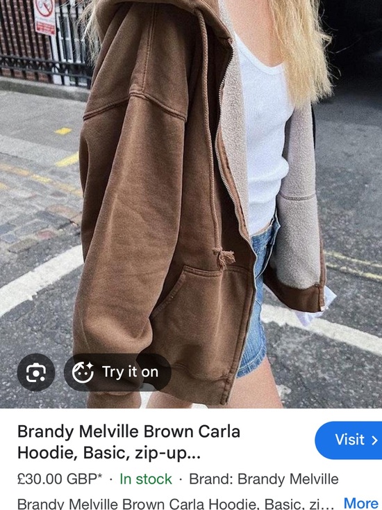 Brandy Melville Jackets & Blazers - Brandy Melville Tan Sherpa-Lined Zip Hoodie